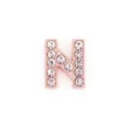 Cuenta de letra N de 10mm en oro rosa con diamantes de imitación para pulseras y joyería DIY - Letra N / 10mm / Rosa oro