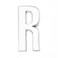 30mm shiny silver polished metal letter R DIY slider charm for clothing and bags accessory - Letter R / 30mm / Chrome