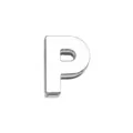 8mm chrome finish alphabet letter P charm bead for DIY bracelet jewelry - Letter P(001) / 8mm