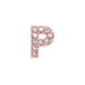 Elegante cuenta de letra P con diamantes de imitación oro rosa 10mm para pulseras - Letra P / 10mm / Rosa oro