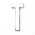 30mm silver glossy alloy metal letter T slider bead for DIY jewelry and clothing charms - Letter T / 30mm / Chrome