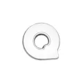 8mm chrome color smooth polished alphabet letter Q sliding bead for DIY jewelry making - Letter Q(001) / 8mm