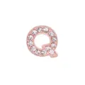 Cuenta de letra Q de diamantes de imitación oro rosa 10mm para joyas - Letra Q / 10mm / Rosa oro
