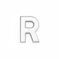 8mm chrome smooth finish silver metallic letter R slider bead for DIY bracelet jewelry - Letter R(001) / 8mm
