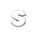 Glossy 8mm chrome-finished metal letter S bead for DIY bracelet and jewelry making - Letter S(001) / 8mm