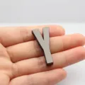 Lettre Y en métal brillant gris anthracite 30mm pour accessoires de mode DIY - Lettre Y / 30mm / Métal canon