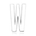 Polished silver 30mm metal letter W charm pendant for DIY jewelry and accessories - Letter W / 30mm