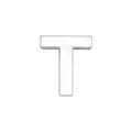 8mm chrome-finished smooth metallic letter T sliding bead for DIY bracelet making - Letter T(001) / 8mm