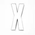 Polished silver-tone 30mm alphabet letter X alloy bead for DIY jewelry and crafts - Letter X / 30mm