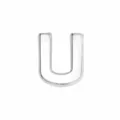 High-quality 8mm chrome-colored smooth alphabet U slide bead for DIY bracelet making - Letter U(001) / 8mm