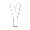 30mm shiny silver metallic letter Y alloy slide charm for DIY jewelry and bags decor - Letter Y / 30mm