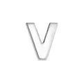 8mm chrome finished smooth silver metal letter V bead for DIY charm jewelry making - Letter V(001) / 8mm