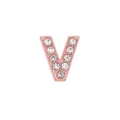 Cuenta de letra V de 10mm en oro rosa con diamantes para pulseras de bricolaje DIY - Letra V / 10mm / Rosa oro