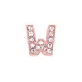 Abalorio deslizante letra W de 10mm oro rosa con diamantes de imitación para pulseras DIY - Letra W / 10mm / Rosa oro