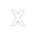 8mm polished chrome finish alphabet letter X slide bead for DIY jewelry bracelet making - Letter X(001) / 8mm