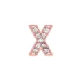 Cuenta deslizante letra X de diamantes de imitación oro rosa 10mm para pulseras DIY - Letra X / 10mm / Rosa oro