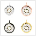 Ciondolo diffusore per oli essenziali da 25 mm in quattro diverse finiture metalliche - Fiammata Solare / Confezione da 25mm / Oro rosa