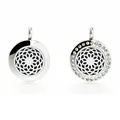 20mm roestvrijstalen aromatherapie diffuser hanger met effen en strass randen - Geometrische Bloemen Stijl (035) / 20mm Roestvrijstalen Twist Hanger - Gepolijst