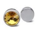 8mm yellow crystal birthstone slider bead charm for DIY personalized jewelry bracelets - Yellow