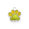 DIY alloy drip oil candy color dog paw print pendant charm in lime green finish - 25*27mm / Yellow & Green