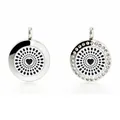 20 mm roestvrijstalen aromatherapie diffuser medaillon in gladde en kristallen versie - Hol Hart Stijl (041) / 20mm Roestvrijstalen Twist Hanger - Gepolijst