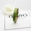 Bracelet en simili cuir motif serpent vert de 10 mm pour bijoux et accessoires DIY. - Ancienne boucle ronde motif serpent / 10mm / Vert