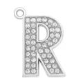 Silver rhinestone letter R charm pendant variant - Letter R (35MM Chrome Drill Alphabet Pendant)