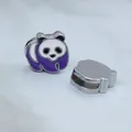 Cute purple panda cartoon alloy slider charm for 8mm DIY wristbands and bracelets jewelry. - Purple Panda (SL470)