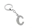 Llavero de letra C plateada con pedrería brillante para bolsos y accesorios - C (35MM Colgante Alfabeto Llavero) / Plata C