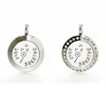 20 mm roestvrijstalen aromatherapie diffuser hanger met kristallen en Breathe gravure - Just Breathe-patroon (256) / 20mm Twist Gepolijste Stijl / Zilver