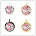 25mm Aroma-Medaillon-Anhänger in 4 Farben mit Herz- und Flügel-Design - Herzförmige Flügel (291)(Nur Anhänger, ohne Kette) / 25mm Packung / Silber