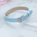 Bracelet réglable 10mm en similicuir motif serpent bleu clair pour bijoux personnalisés DIY - Nouvelle boucle en acier carré motif serpent / 10mm / Bleu clair