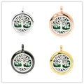 Sammlung von 25-mm-Aromatherapie-Diffusor-Anhängern, erhältlich in vier Metallic-Ausführungen - Lebensbaum (254)(Nur Anhänger, ohne Kette) / 25mm Packung / Silber