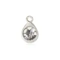 Colgante de gota plateado con cristal transparente para creación de joyas DIY - Blanco
