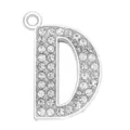 35mm silver alloy letter D pendant charm with sparkling rhinestones for DIY jewelry - Letter D (35MM Chrome Drill Alphabet Pendant)
