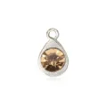 Champagne crystal teardrop birthstone pendant alloy charm for DIY jewelry making - Regular Fit / Yellow