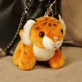 Niedlicher orangefarbener Cartoon-Tiger-Plüsch-Schlüsselanhänger für Handtaschen - Tigerauge Modell / 10cm / Gelber Tiger Mit Weißem Bauch