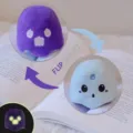Reversible luminous ghost plush toy with double-sided expressions for Halloween gift - Purple-Blue / 15cm