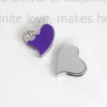 8mm purple enamel heart charm with rhinestone for DIY wristbands and alloy jewelry - Heart Style (SL557) / Purple