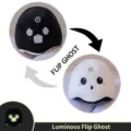 Reversible plush ghost toy with glow in the dark features for Halloween gifts - Black and White / 15cm