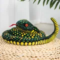 Coiled green and yellow spotted snake plush toy for prank and decor use - Approx. 95cm / Dark Green Coiled Snake