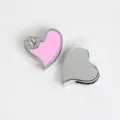 8mm heart slide charm with pink enamel and rhinestone for DIY bracelets - Heart Style (SL557) / Pink