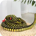 Realistic yellow and black coiled cobra plush toy for pranks and decoration - Black Yellow Coiled Snake