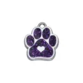 Médaille d'identification pour animal patte pailletée violette, pendentif cœur 17x19mm chien - Style Standard (HC486) / 15*18mm / Violet