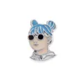 Blue-haired girl enamel charm for 8mm DIY bracelet wristband accessory - Sunglasses Girl Cartoon Slider (SL740) / Blue