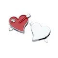 8mm red enamel heart slide charm with arrow and crystal for DIY bracelets - Cupid's Arrow (SL76801) / Red