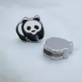 Cute cartoon panda enamel slide charm for 8mm watch bands and DIY jewelry bracelets - Cartoon Panda Slider (SL470) / Black and White