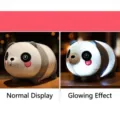 Glowing panda plush pillow shown in normal and light-up modes - 30 cm / Silly Panda