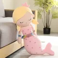 Soft pink mermaid princess plush doll long pillow for sleeping and home decor - 40CM / Pink