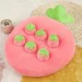 Interactive strawberry garden plush toy for kids with six pull-out small strawberry characters - Small 22x22cm / 6 Pcs/Set / Strawberry Style
